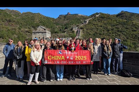 Carisbrooke students, about to scale the Great Wall
